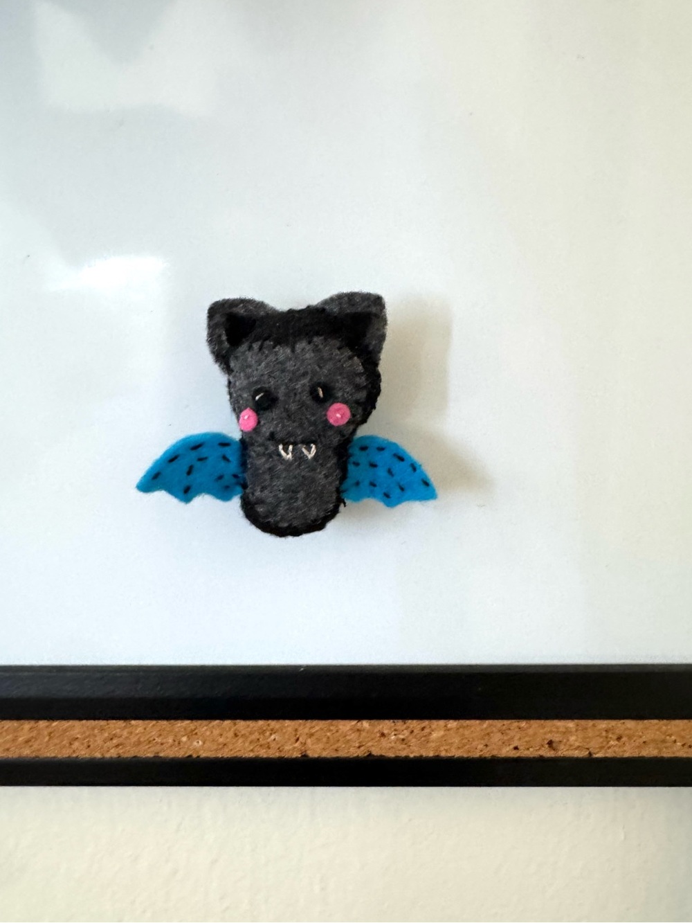 Bat Magnet. Handmade. Felt. 2in x 1.5 in. - Picture 10 of 11